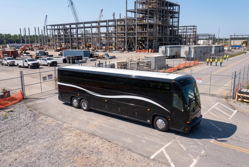 Construction Site Shuttle Bus Rentals in Menlo Park, CA